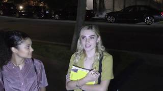 Meg Donnelly and Kylee Russell discuss dancing, Fortnite and food at the Grove video