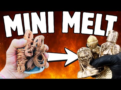 Aluminum Bronze Mini Melt - Trash To Treasure - ASMR Metal Melting - USING THE SHREDDER - BigStackD