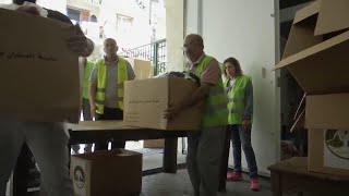 Volunteers in Lebanon prepare aid for shipment to war-torn Gaza next month