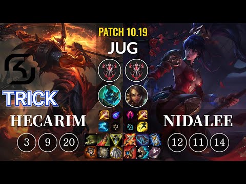 SK Trick Hecarim vs Nidalee Jungle - KR Patch 10.19