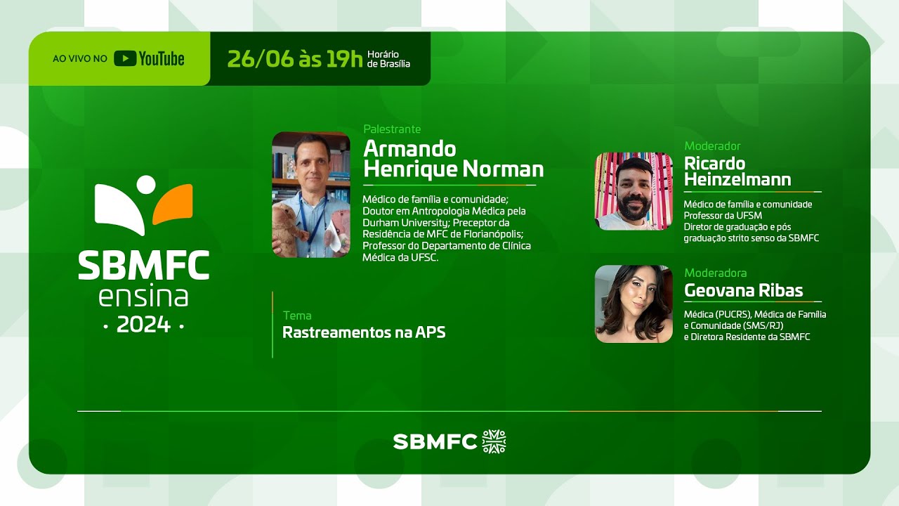 SBMFCensina 2024 - Rastreamentos na APS