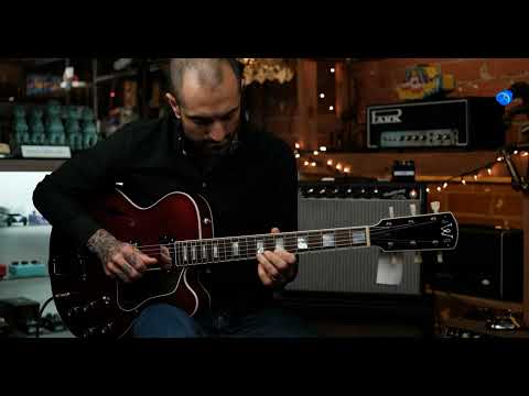 Josh Williams 'Montgomery' Semi-Hollowbody Electric Guitar-in a Candy Apple Red Sparkle Finish image 22