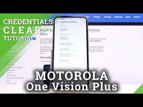 How to Clear Credentials in MOTOROLA One Vision Plus – Remove Credential Storage
