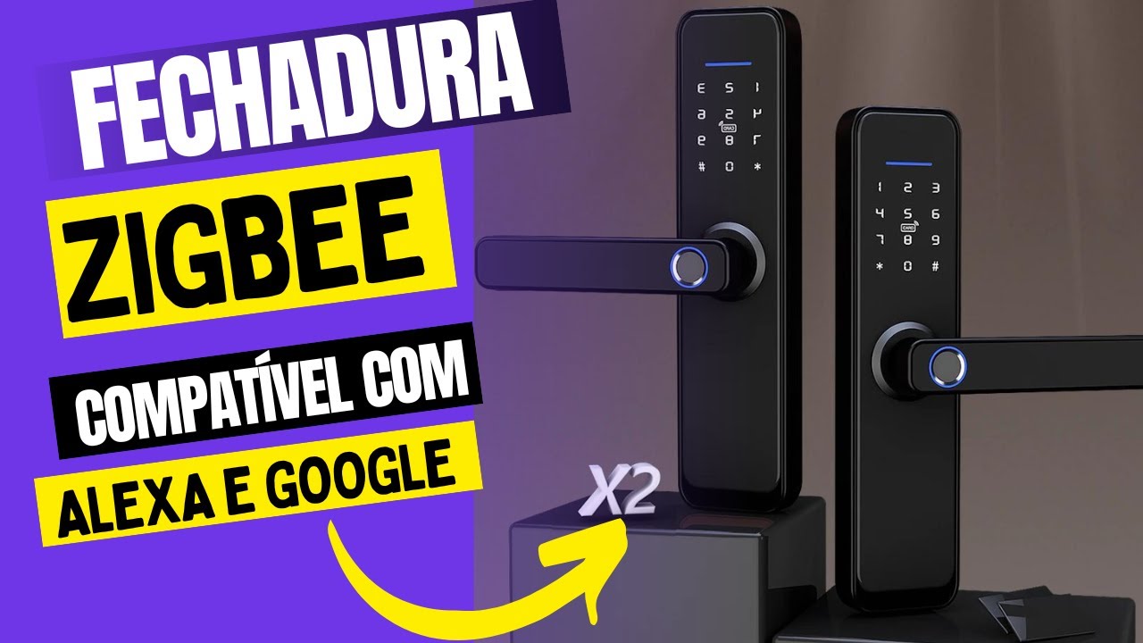 Fechadura Inteligente ZigBee com biometria, senha e controle pelo celular. Compatível com ALEXA