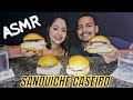 ASMR COMIDA SANDUÍCHE CASEIRO DE PRESUNTO QUEIJO CHEDDAR E REQUEIJÃO HISTÓRIA DA GRAVIDEZ