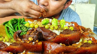 Home made pork meat melt in the mouth || naga mukbang.