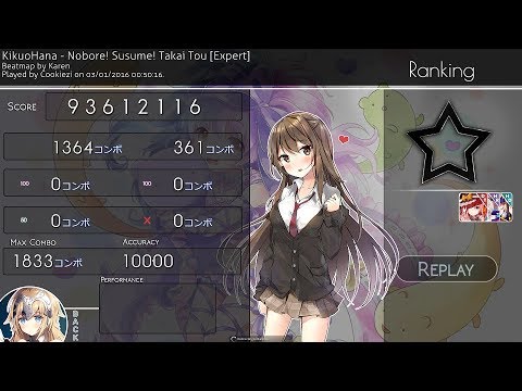 ReplayEdit | Cookiezi | 8.16* | KikuoHana - Nobore! Susume! Takai Tou [Expert] +HDDTHR