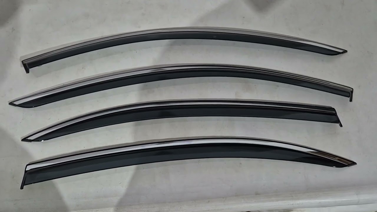 Ветровики с хромированным молдингом Niken Luxury (Длинные, 4 шт) Video 1