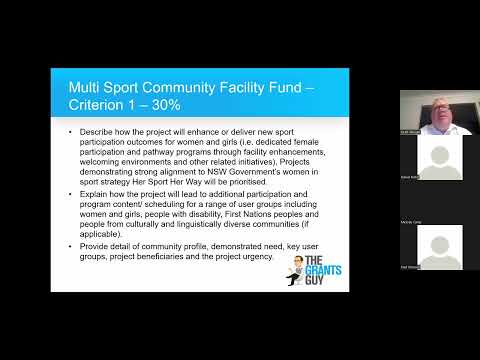 The Grants Guy Seminar Part 1: The Multi-Sport Community Facility Fund