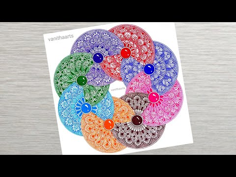 Mandala Art Using Spirograph Technique Step by step Tutorial vanithaarts spirograph mandalaart