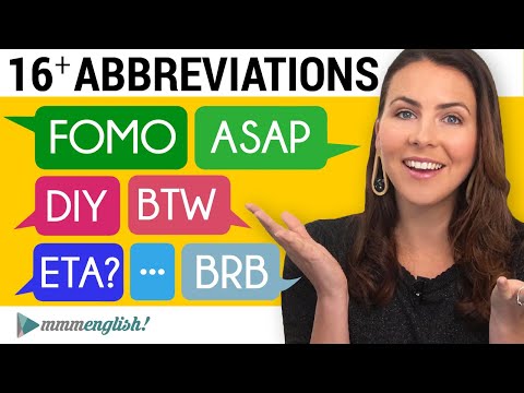 Part of a video titled How to Say & Use English Abbreviations - YouTube