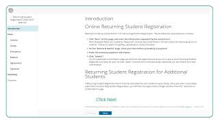 Returning Student Registration
