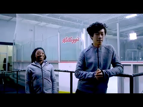 Simone BILES🇺🇸"Had an amazing time surprising Nathan Chen & Learning to Skate" (Kellogs.4K)