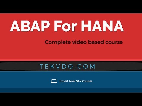SAP ABAP For HANA Training - Complete Video Based Course - Core Data Services