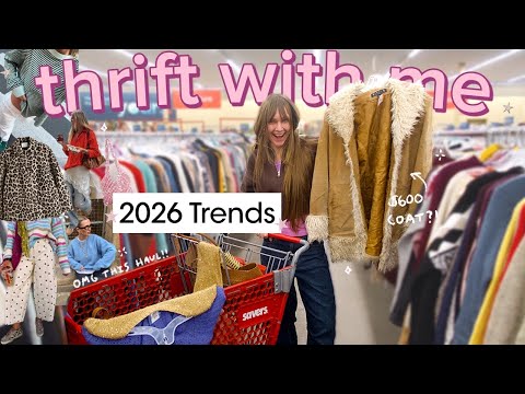 i thrifted the biggest 2026 fashion trends 🛒 (insane finds!!) my COOLEST thrift haul yet
