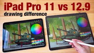 iPad Pro 11 vs 12.9 for drawing (size comparison)