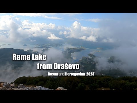 Vidikovac Drasevo, great view of Rama Lake in Bosna on motorcycle