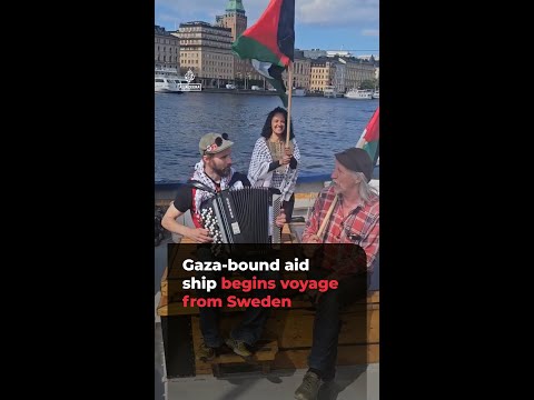 Gaza-bound aid ship begins voyage from Sweden | #ajshorts