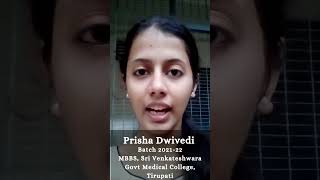 Alumnus Prisha Dwivedi -Future doctor in the making