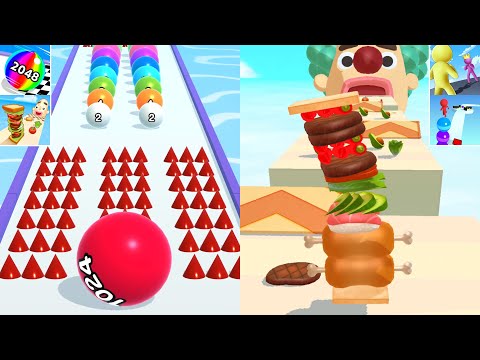 ♻️✅ Ball Run 2048, Sandwich Runner, Stack Rider, Giant Rush All Level Gameplay Android,iOS