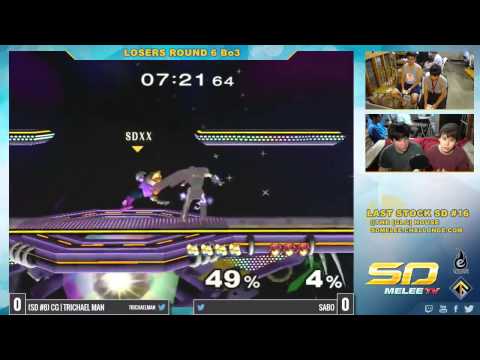 Last Stock SD #16 - CG | Trichael Man (Fox) vs Sabo (Marth) - SSBM Losers R6 - Melee