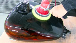 How to paint mirror surface / Painting method Real flame with Harley-Davidson / Custom Paint