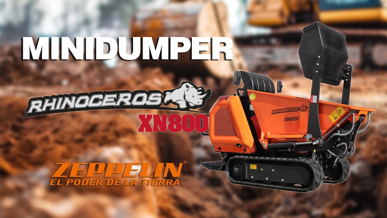 Minidumper Zeppelin Rhinoceros XN800 con caja elevable y pala