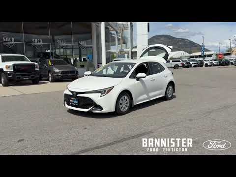 2023 Toyota Corolla Hatchback CVT in White for sale at Bannister Ford Penticton in Penticton, BC