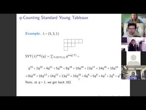 Sara Billey lecture on "Limit Laws for q-Hook Formulas" November 2,2020