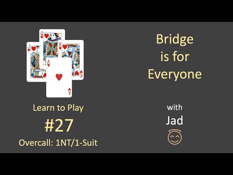Bridge is for Everyone - Learn to Play #27 - Overcall 1NT/1-Suit