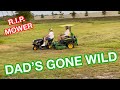 My PRISTINE Mower Gets DESTROYED!!!!! Dad Party Gets a Little WILD!!!