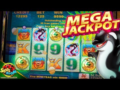 MEGA JACKPOT RE-TRIGGER !!! Whales of Cash 5c Aristocrat Video Slot in San Manuel Casino @SlotsBoom