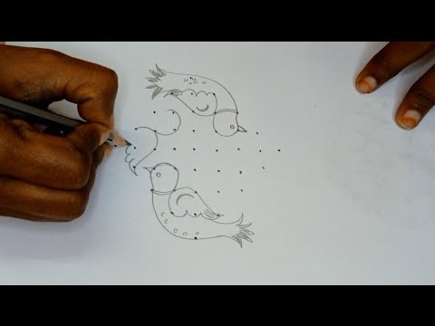 easy bird Rangoli/ easy Rangoli designs/margazhi masam Rangoli kolam designs