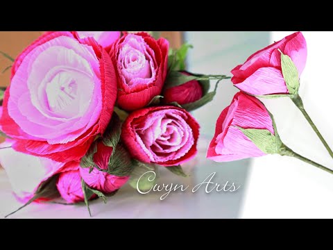 DIY How to make a flower | Rose Crepe Paper