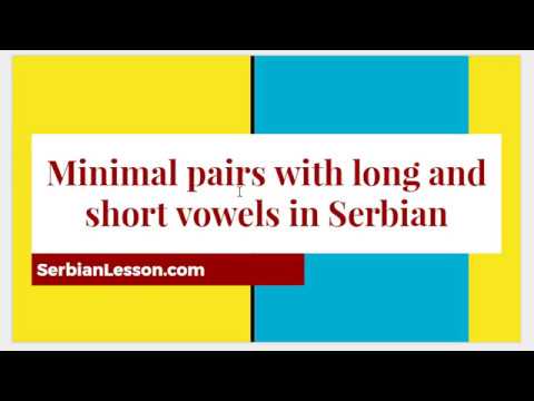 Short and Long Vowel Minimal Pairs in Serbian