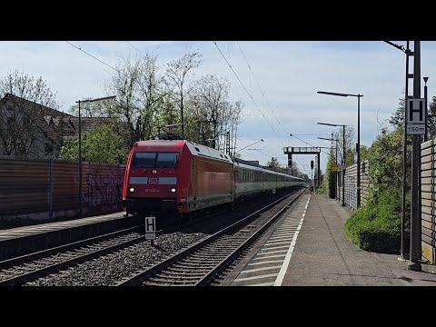 EuroCity Züge der Linie 8️⃣&7️⃣ mit BR101 Loks auf der Rheintalbahn in Bad Krozingen Deutschland🇩🇪