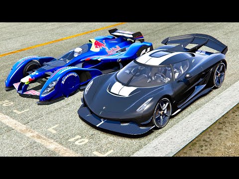Koenigsegg Jesko with Jet Engine vs Red Bull X2010 - Drag Race 2KM