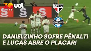GOL DO SÃO PAULO! DANIELZINHO SOFRE PÊNALTI E LUCAS CONVERTE A COBRANÇA CONTRA O GRÊMIO!