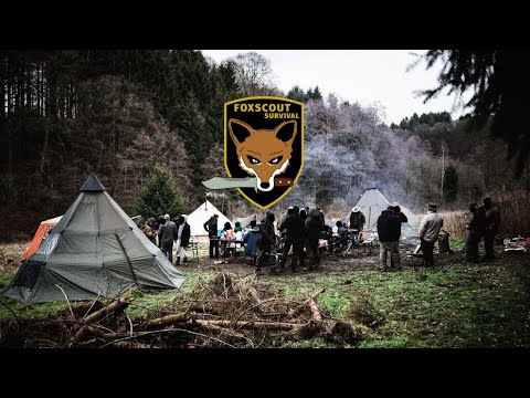 Bushcraft Freunde Wintertreffen [2019] mit Foxscout Survival - Trapper Bett und Hand Drill Workshop