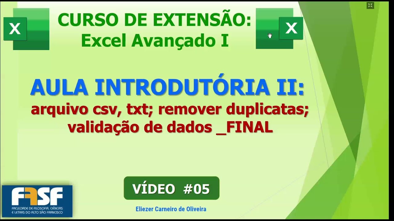 Excel Avançado I Vídeo 5