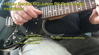 Video thumbnail for Harley Benton RG Junior BK Rock Series, modifiziert. by befegi