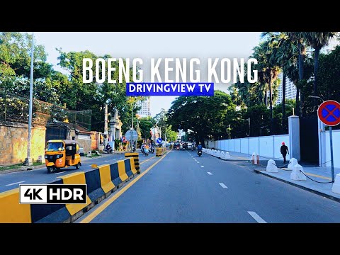 Driving Boeng Keng Kang Ti Bei 4K HDR | Techno sky bridge to Wat Phnom Phnom Penh Cambodia