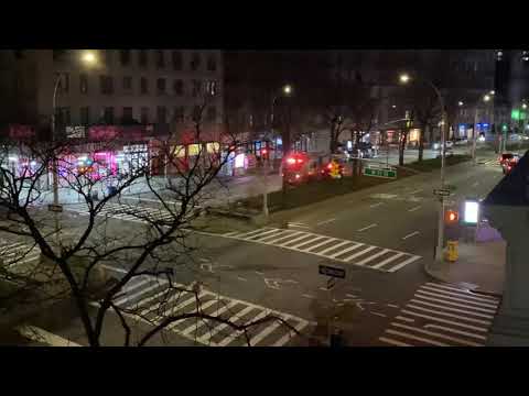 FDNY LADDER 49 FROM THE BRONX RESPONDING TO ACT FDNY LADDER 25 ON THE WEST SIDE OF MANHATTAN, NYC.
