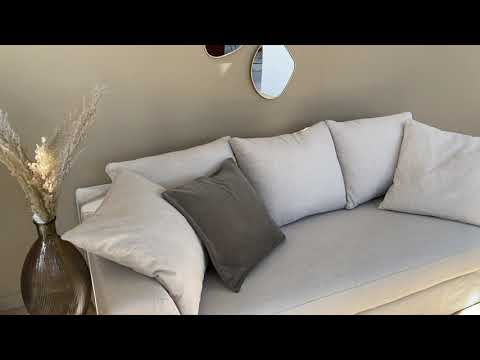 Video Amany - Canap&eacute; convertible 3 places enti&egrave;rement d&eacute;houssable en tissu