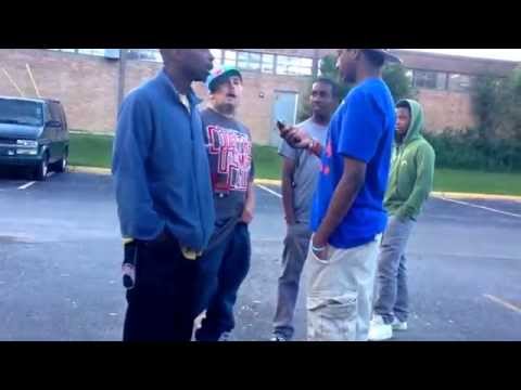 Fighting over a basket ball