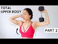Sexy upper body in 20 days part 2 (HARDER), bra bulge, upper back, upper abs with dumbbells & band