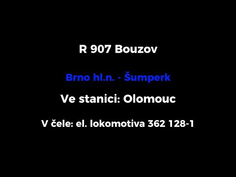 Odjezd vlaku R 907 Bouzov ze stanice Olomouc hl.n.