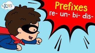 Prefixes "re", "un", "bi", "dis" | English Grammar for 2nd Grade | ELA lessons | Kids Academy