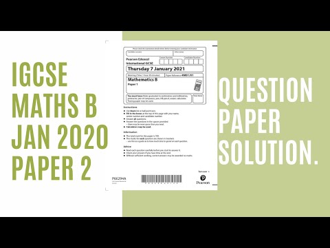 #igcse IGCSE Maths B January 2020 paper 2 4MB1 02 Solution