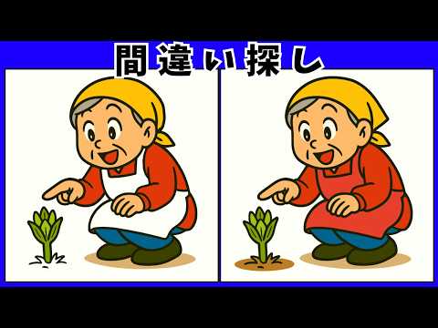 座るおばあちゃんの間違い探し動画 - タップで再生